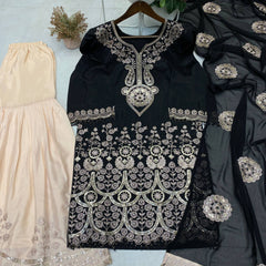 DESIGNER WEAR KURTA–SHARARA SET WITH DUPATTA DRESSES