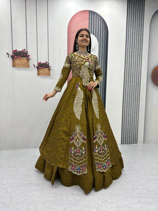 Vichitra Crop Top with Shrug Lehenga