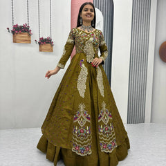 Vichitra Crop Top with Shrug Lehenga