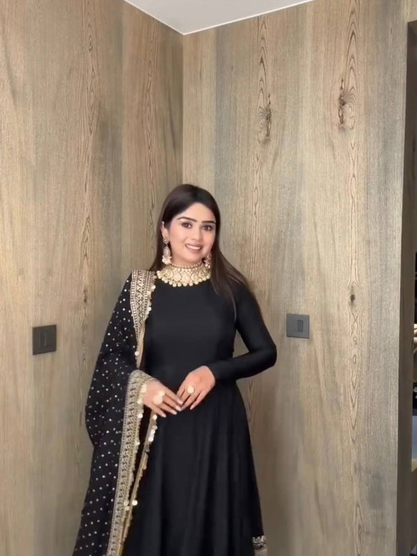 Roman Silk Anarkali Ensemble Lehenga