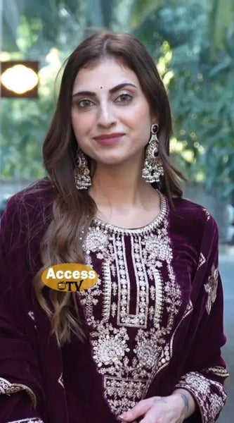 Festive Velvet Plazzo DRESSES