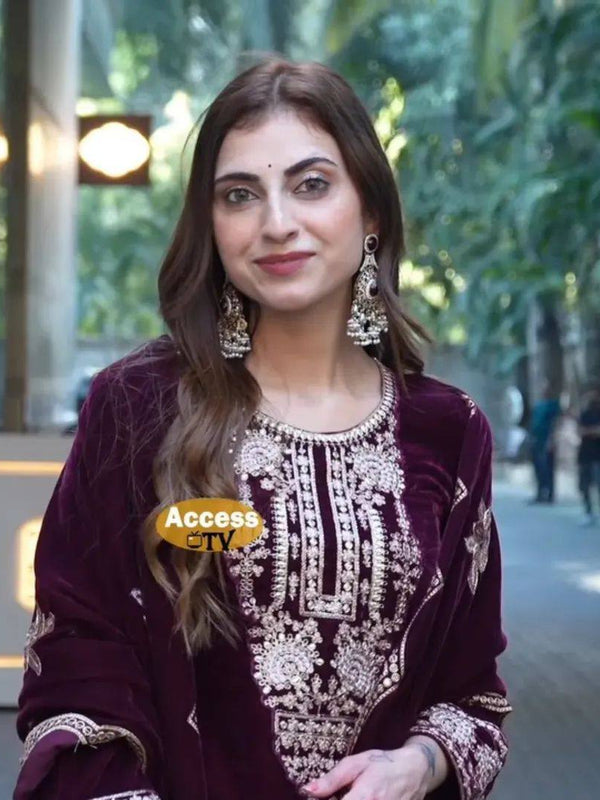 Festive Velvet Plazzo DRESSES