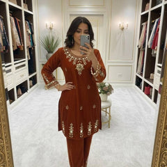 Velvet Embroidery Mirror Work Co-Ord Sets