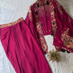 Indo Western Shrug, Dhoti & Blouse Set