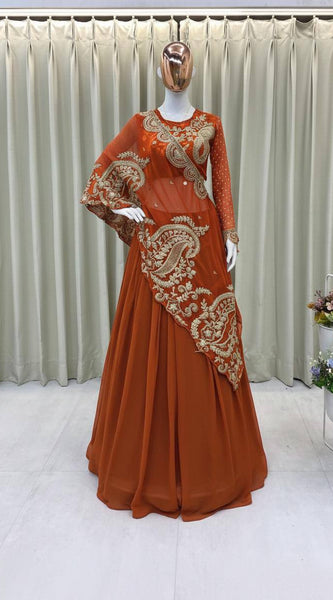Stylish Blouse & Shrug Lehenga