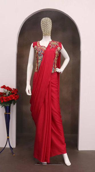 Embroidered Ready Saree