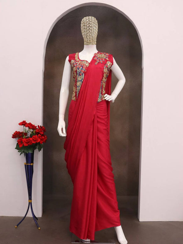 Embroidered Ready Saree