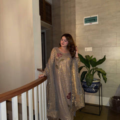 Twill Sequins Kurti, Dupatta & Pent Dresses