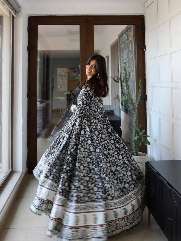 Maslin Cotton Anarkali Set Lehenga