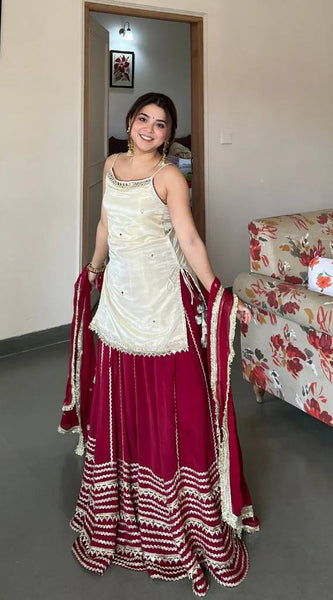 Royal Mirror Work Lehenga Set
