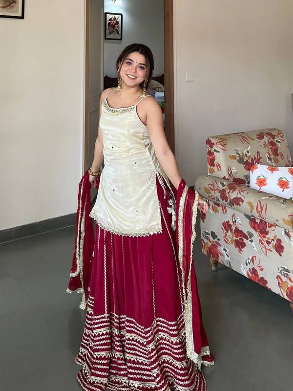 Royal Mirror Work Lehenga Set