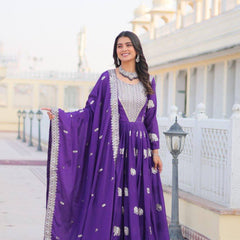 Elephant Motif Flared Lehenga
