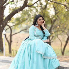 Chinnon Sequence Thread Work Lehenga
