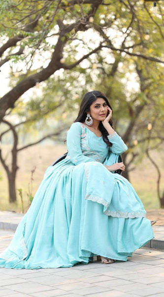 Chinnon Sequence Thread Work Lehenga