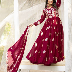 Georgette Sequins Work Wedding Lehenga