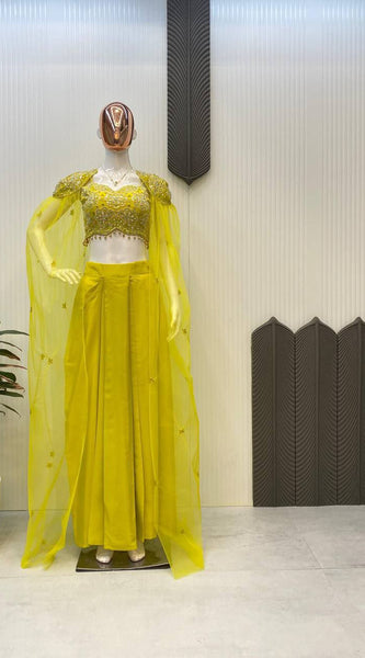 Dhoti with Tube Blouse & Shrug Indo Western