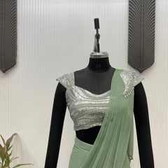 Embroidered Blouse Saree
