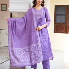 Anarkali Kurta Dresses with Malmal Dupatta