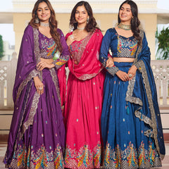 Heavy Embroidered Vichitra Lehenga