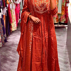 Anarkali Kurta Dresses with Malmal Dupatta