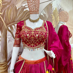Trending Chinon Embroidered Lehenga