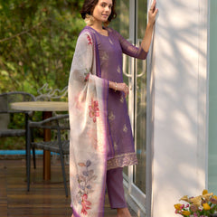 Floral Embroidered Tissue Silk Dresses