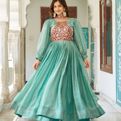 Silk Embroidered Long Lehenga