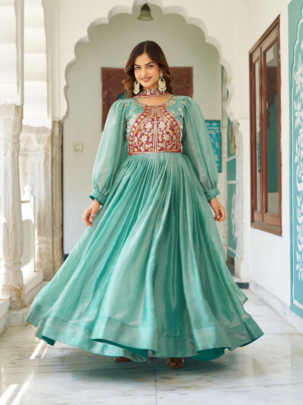 Silk Embroidered Long Lehenga