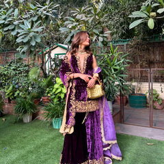 Premium Velvet Embroidered Indo Western