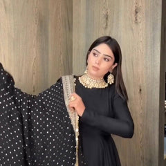 Roman Silk Anarkali Ensemble Lehenga