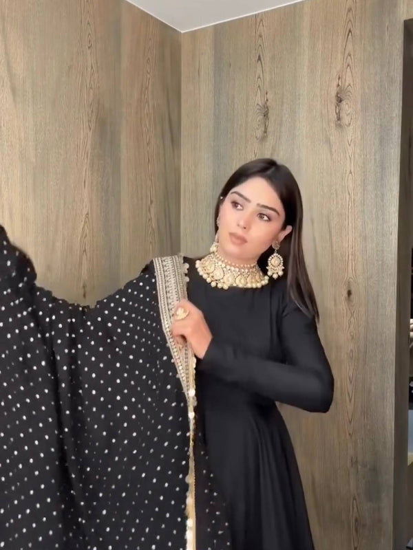 Roman Silk Anarkali Ensemble Lehenga