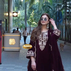 Festive Velvet Plazzo DRESSES