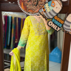 Russian Silk Kurti Pant Dupatta Dresses