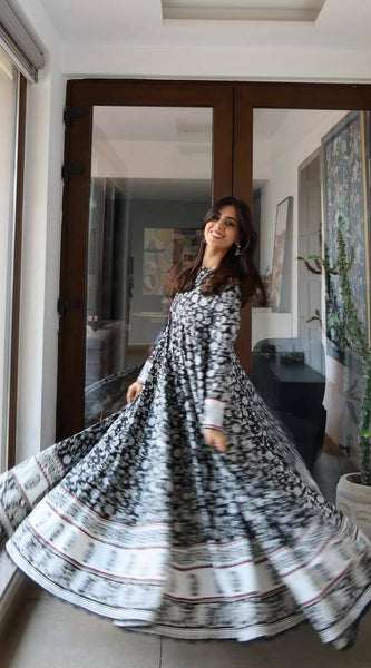 Maslin Cotton Anarkali Set Lehenga