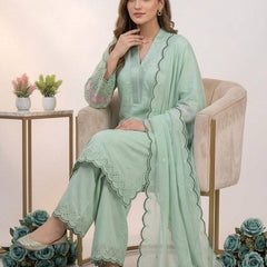 Designer Mal Chanderi Sequence Embroidered Kurta Palazzo Set With Organza Dupatta
