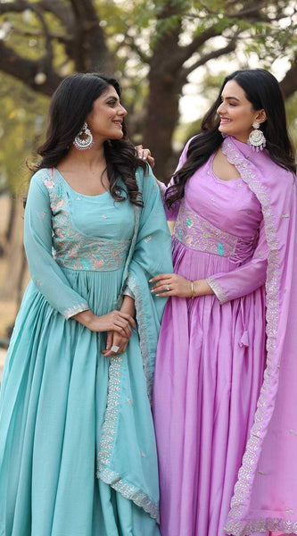 Chinnon Sequence Thread Work Lehenga