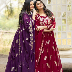 Georgette Sequins Work Wedding Lehenga