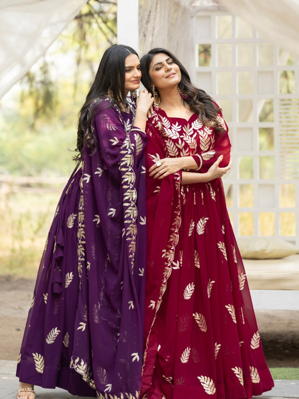 Georgette Sequins Work Wedding Lehenga