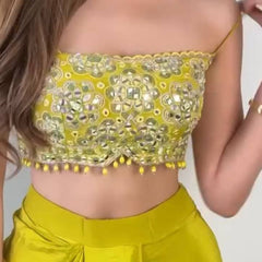 Dhoti with Tube Blouse & Shrug Indo Western