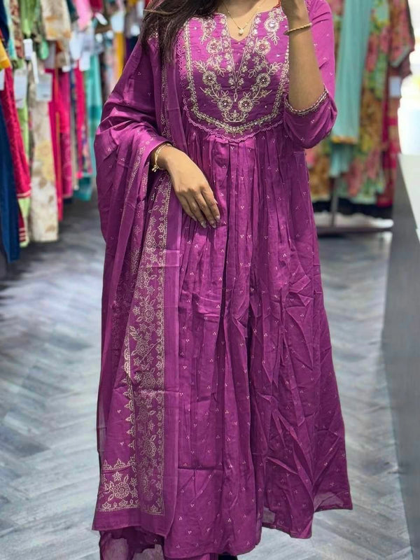 Anarkali Kurta Dresses with Malmal Dupatta