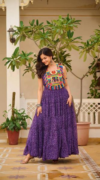 Bandhani Mirror Work Lehenga