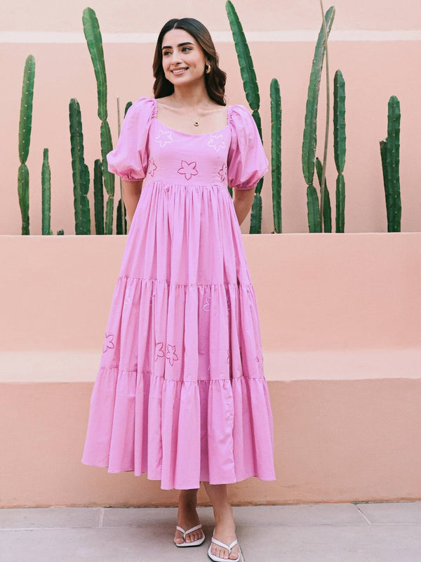 Mul-Mul Magic Embroidered Midi Gown