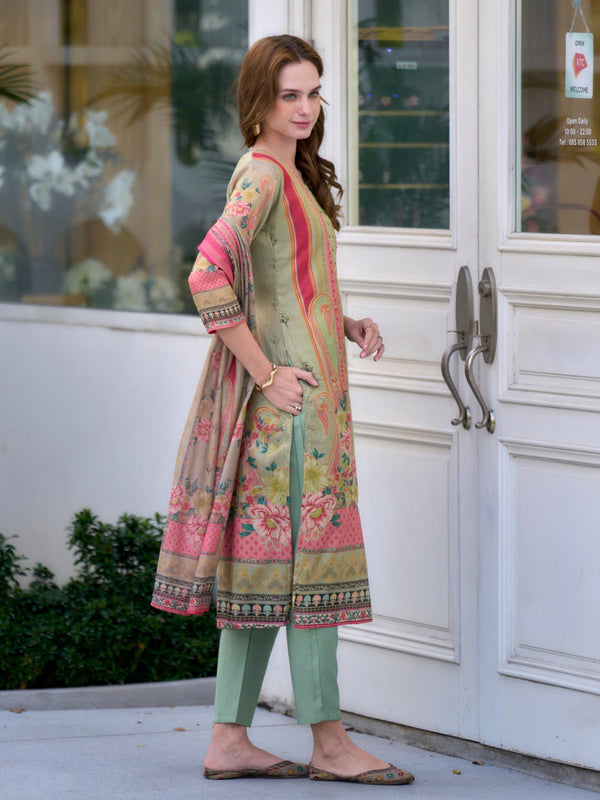Festive Silk Blend Dresses Dupatta Set