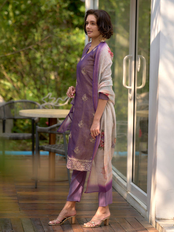 Floral Embroidered Tissue Silk Dresses
