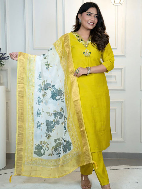 Roman Silk Dresses with Chanderi Dupatta