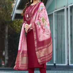 Embroidered Viscose Silk Dresses
