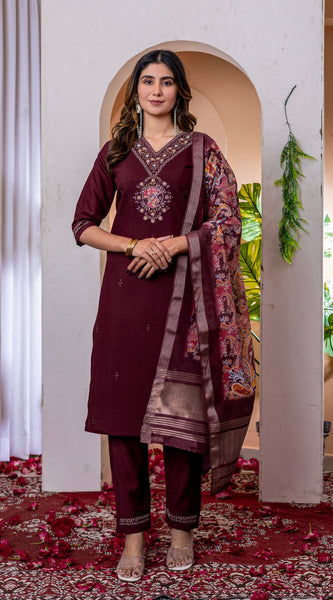 Marina Viscose Silk Embroidered Dresses