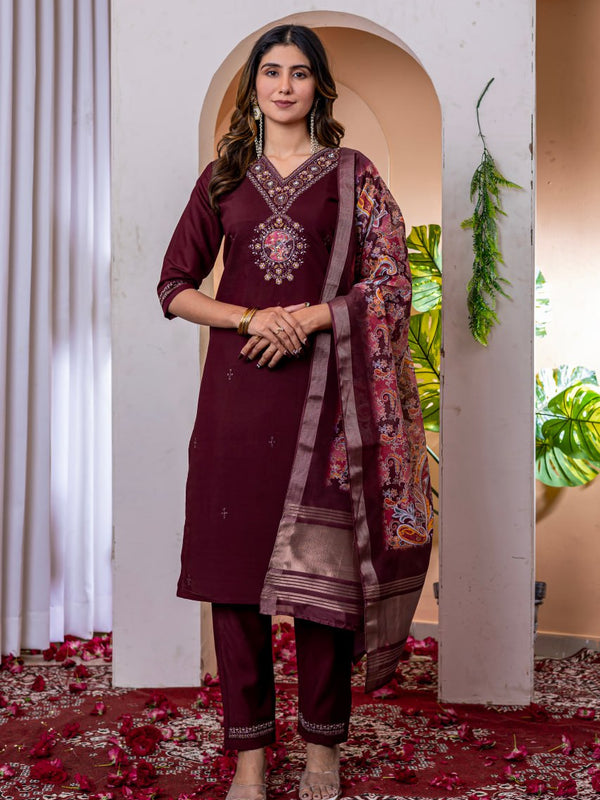 Marina Viscose Silk Embroidered Dresses