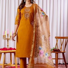Viscose Silk Embroidered Dresses