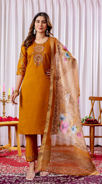 Viscose Silk Embroidered Dresses